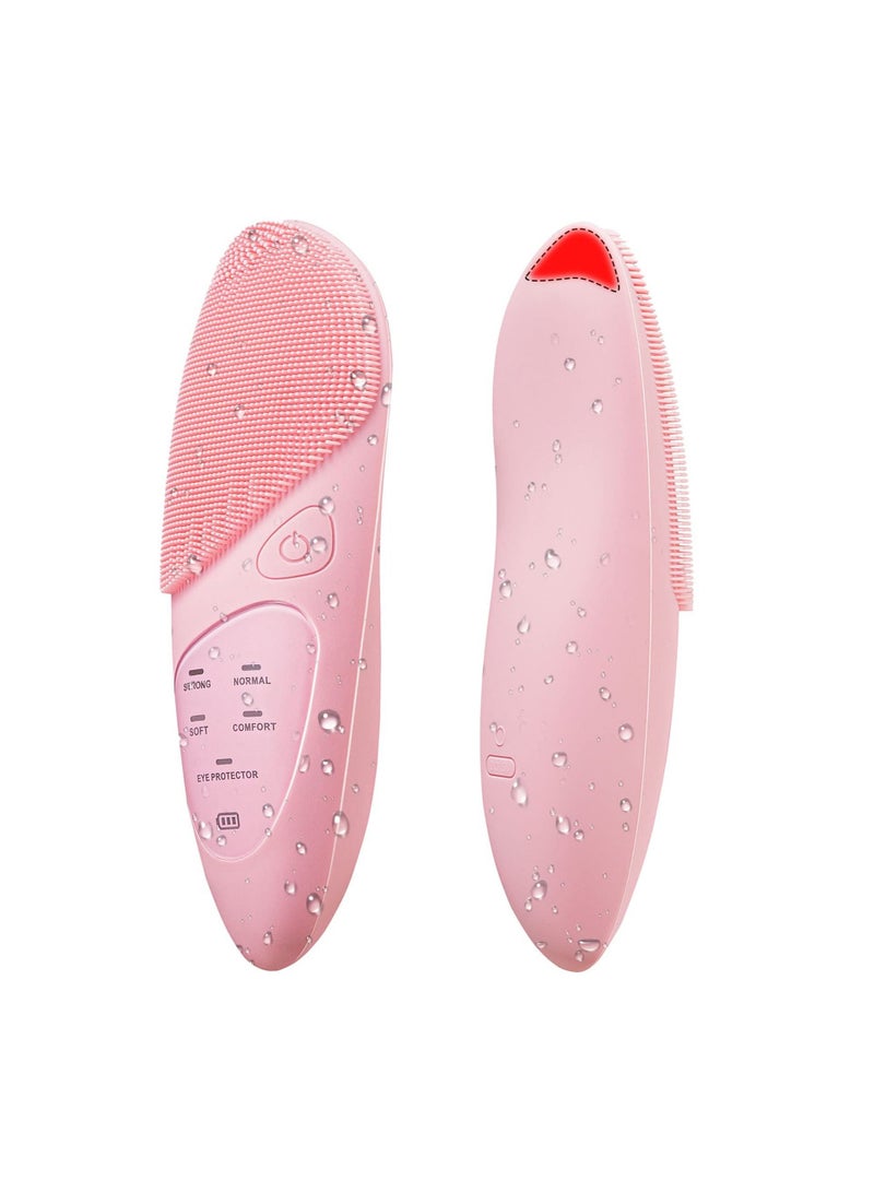 Silicone Face Brushes for Cleansing and Gentle Exfoliating, Waterproof Rechargeable Electric Facial Brush, Sonic Scrubber Exfoliator Brush