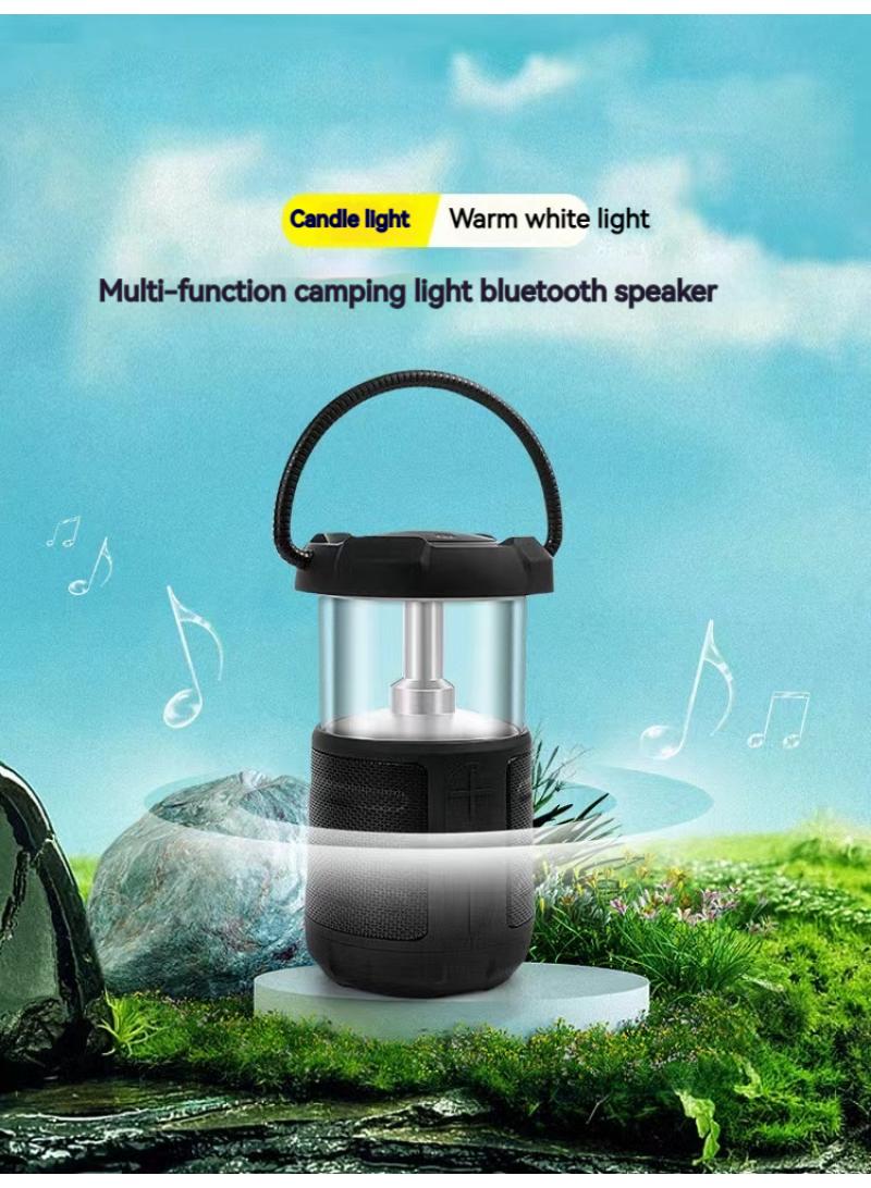 Outdoor Camping Light Led Retro Handheld Tent Light Convenient Usb Charging Bluetooth Sound Camping Light（Black）