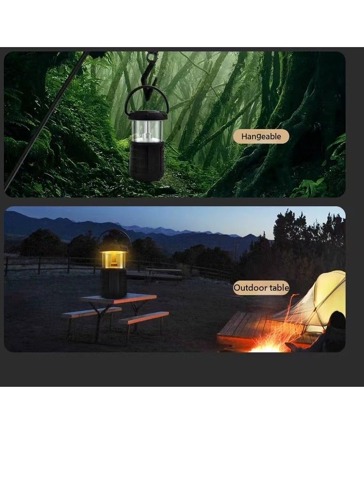 Outdoor Camping Light Led Retro Handheld Tent Light Convenient Usb Charging Bluetooth Sound Camping Light（Green）