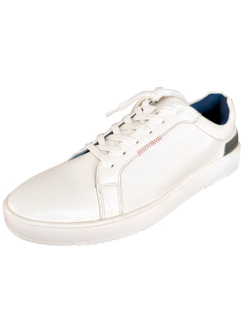 Desert Gold Premium Leather White Sneakers for Men