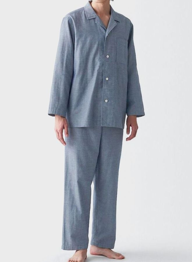 Side Seamless Double Gauze Long Sleeves Pajamas