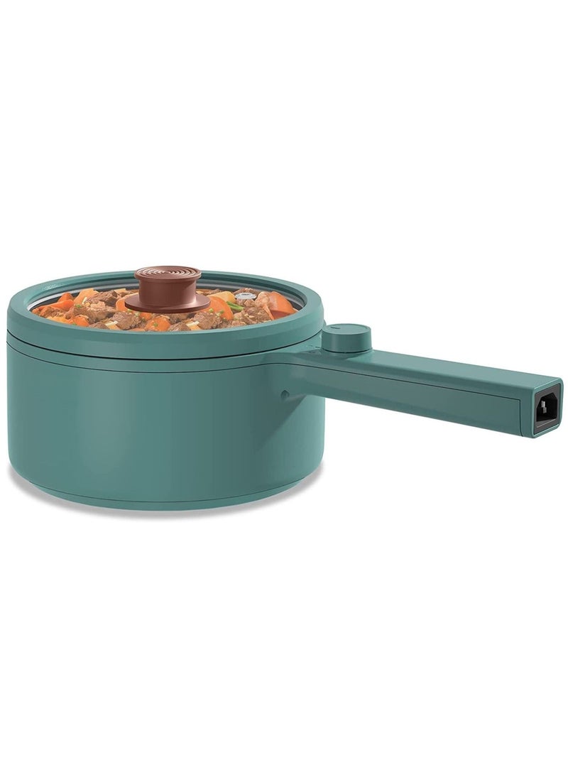 Electric Cooking Pot 1.5l Fast Heating Good For Boiling Heating Cooking Green Color 2 Modes For Heat