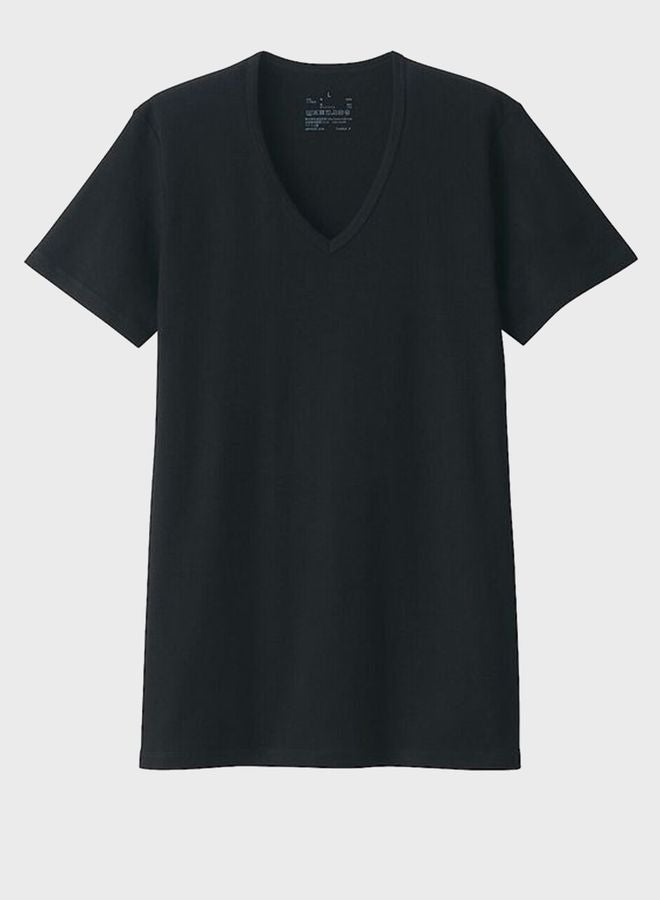 Side Seamless Ribbed V Neck T-Shirt
