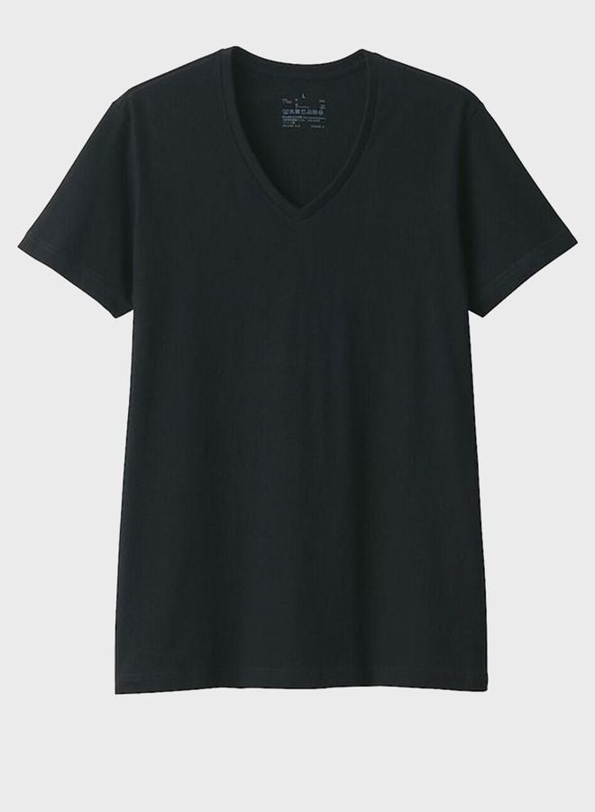 Side Seamless Jersey V Neck T-Shirt