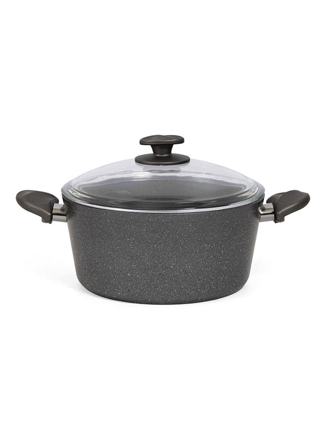 Dara Casserole and Fry Pan Set, Dark Grey, Clear & Black - 26 cm