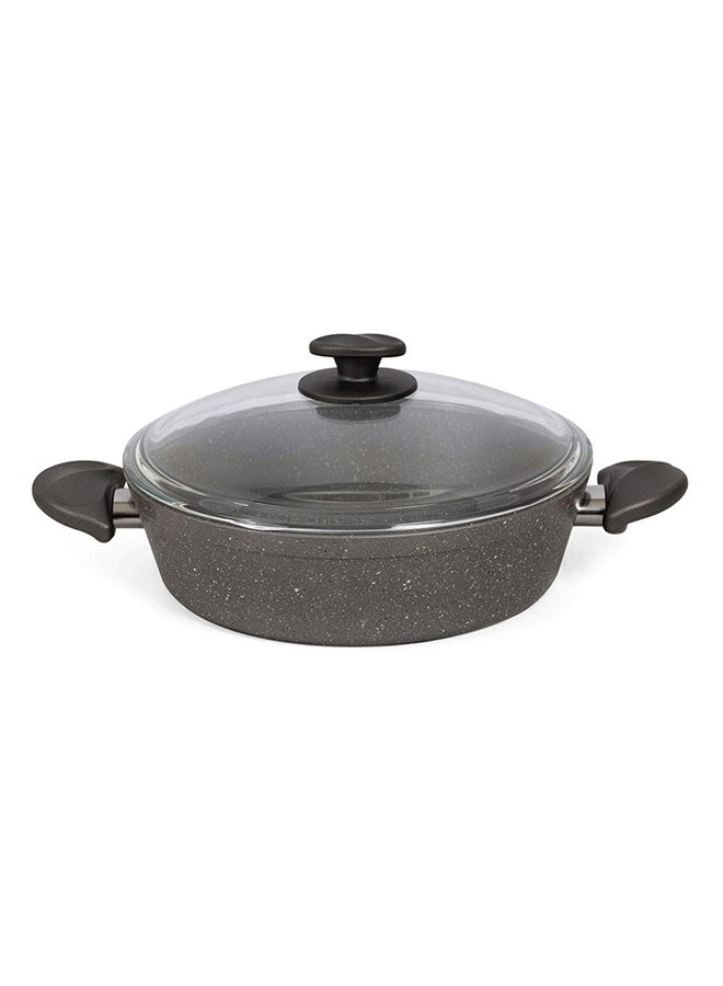 Dara Casserole and Fry Pan Set, Dark Grey, Clear & Black - 26 cm