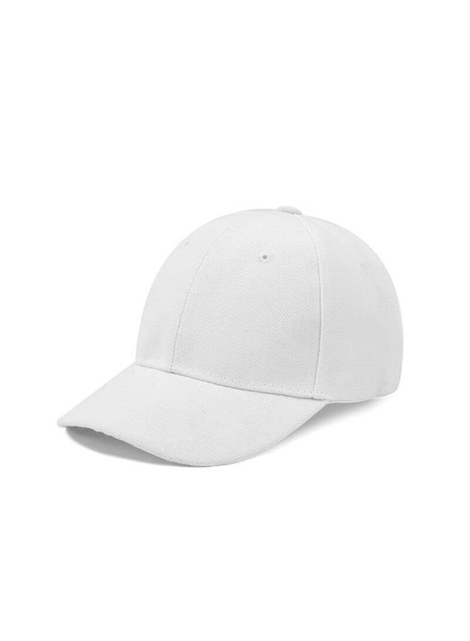 Kids Boy Girl Baseball Cap Hat Soft Lightweight Adjustable Size for 2-9 Years (White)
