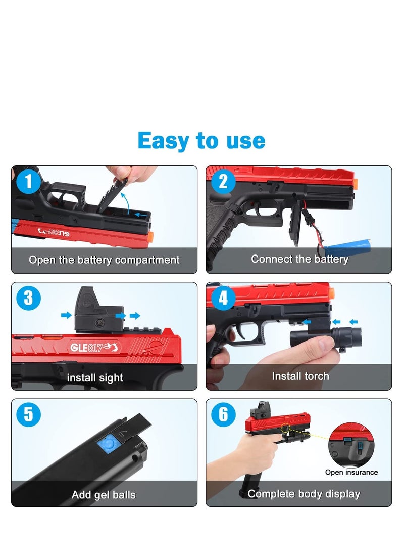Gel Balls Blaster Gle817 Pistol Toy Gun Hydrogel Impact Game/Hydrogel- Ball Blaster Toy for Children's Outdoor Team Game Live CS Battles Cosplay