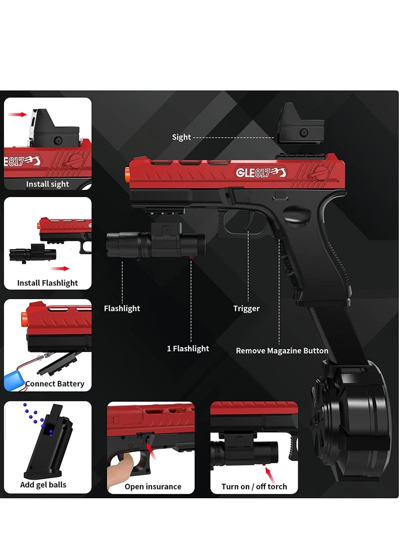 Gel Balls Blaster Gle817 Pistol Toy Gun Hydrogel Impact Game/Hydrogel- Ball Blaster Toy for Children's Outdoor Team Game Live CS Battles Cosplay