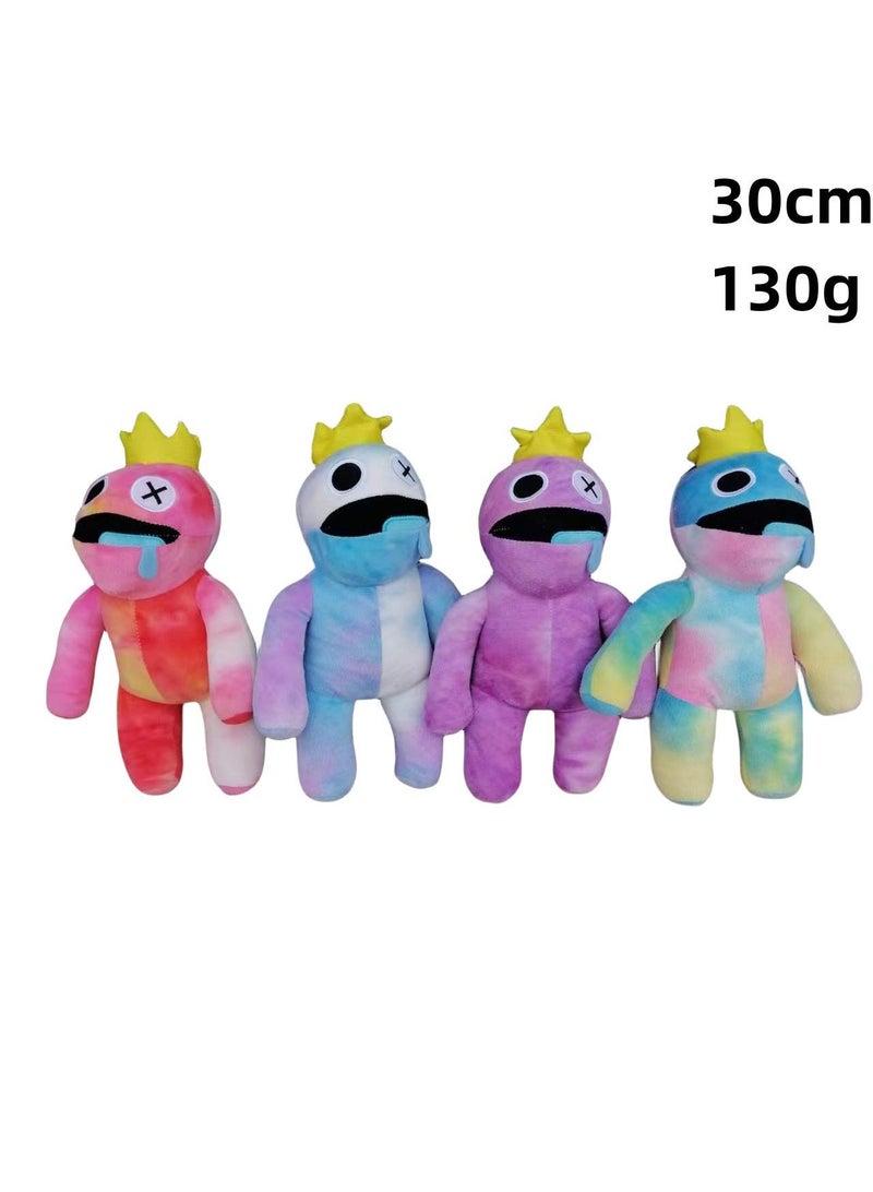 4-Pieces Strange Funny Stuffed Plush Toy Rainbow Friends Series Action Doll Multicolor-E
