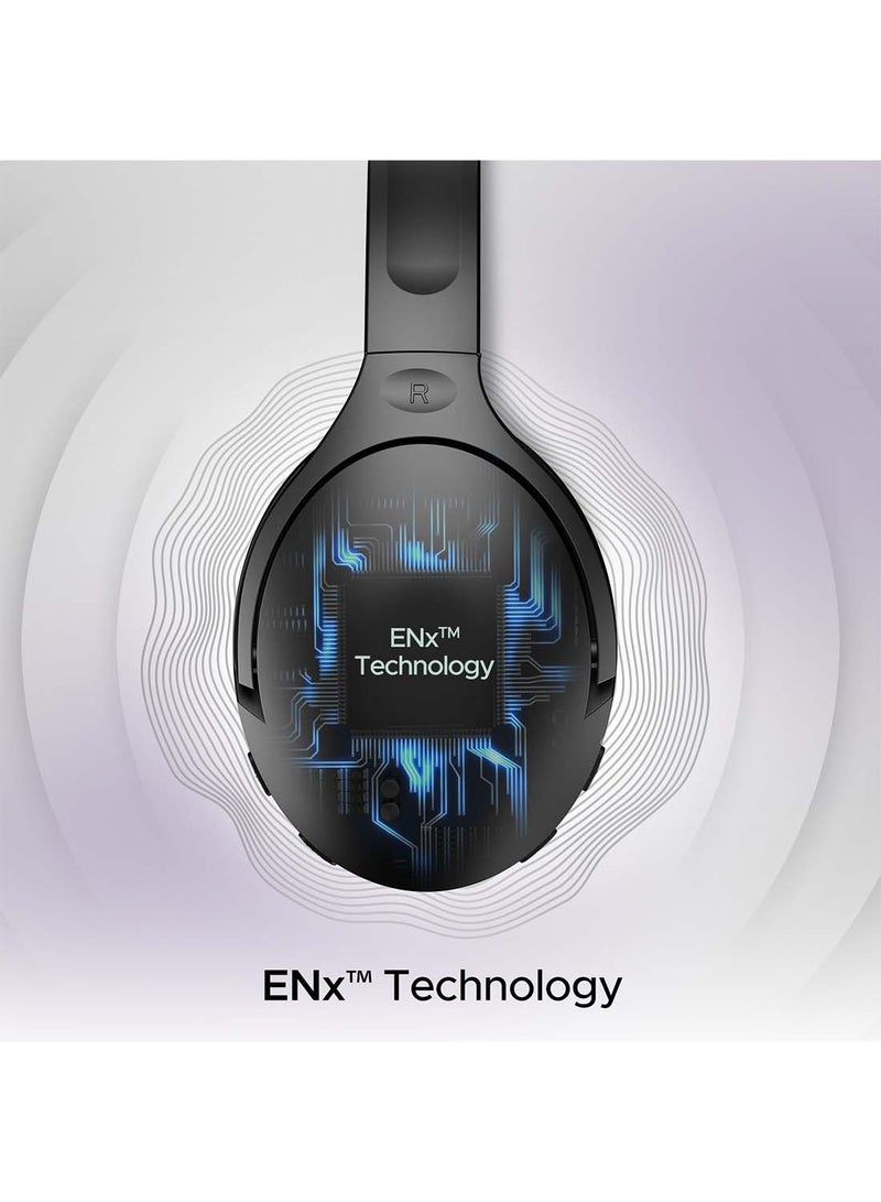 Rockerz 551ANC Hybrid Active Noise Cancellation Headphones With Up to 100H Playtime, ASAP Charge, Ambient Sound Mode & Dual EQ Modes, ENx Technology Black