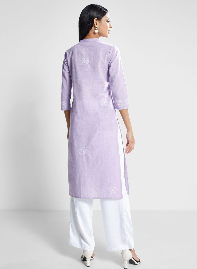 V-Neck Printed Kurti