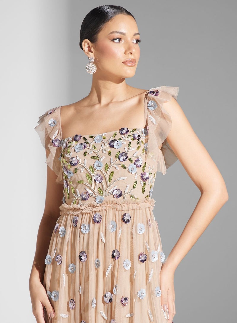 Embellished Tiered Dress