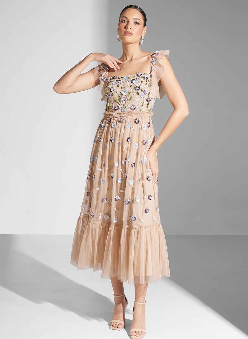 Embellished Tiered Dress