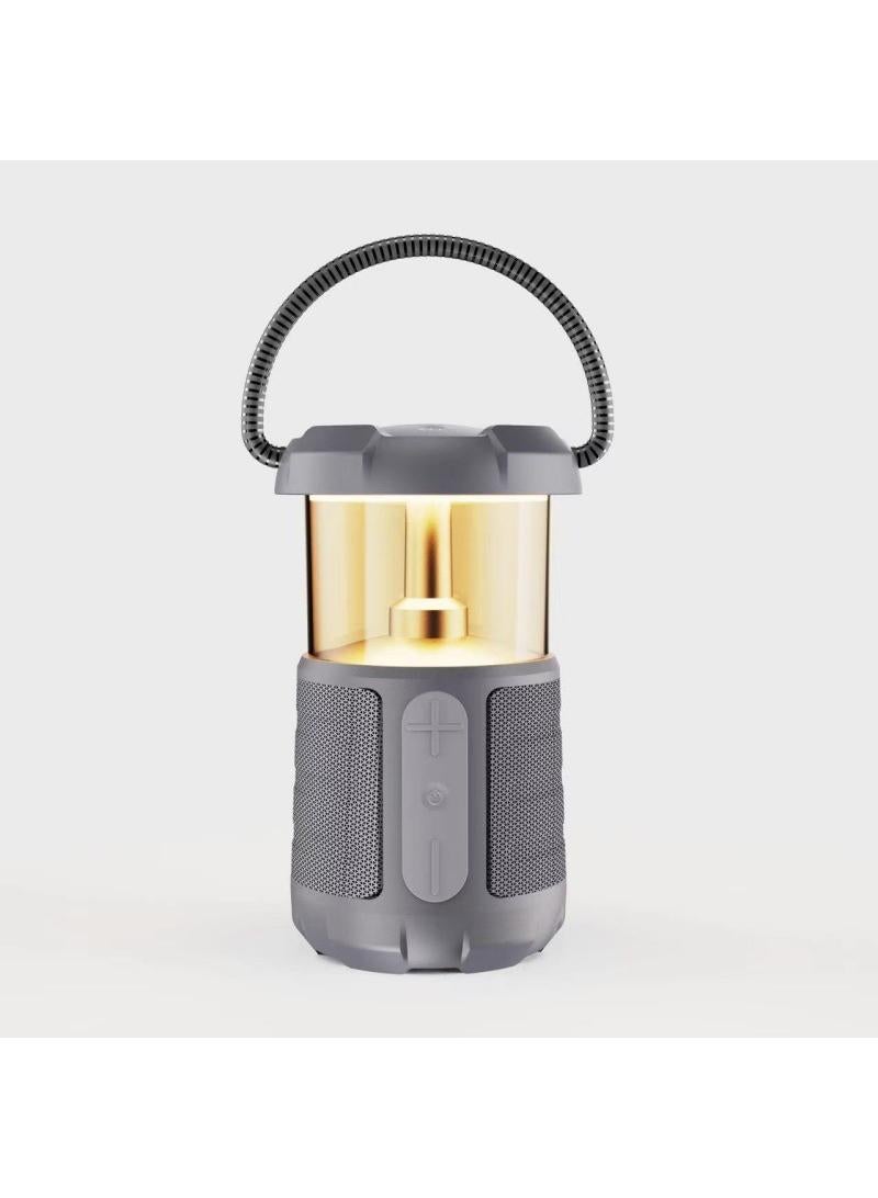 Outdoor Camping Light Led Retro Handheld Tent Light Convenient Usb Charging Bluetooth Sound Camping Light（Grey）