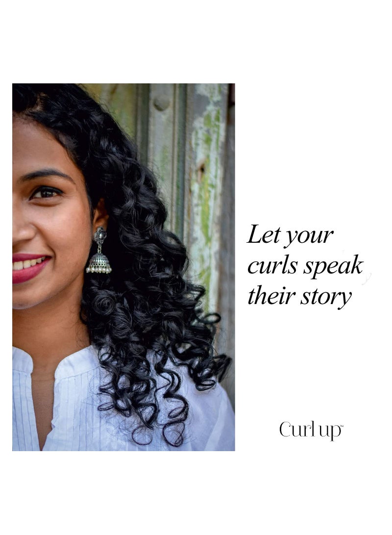 Curl Up Curl Care Bundle with Curly Hair Shampoo Conditioner and Leave in Curl Defining Cream Combo of 3