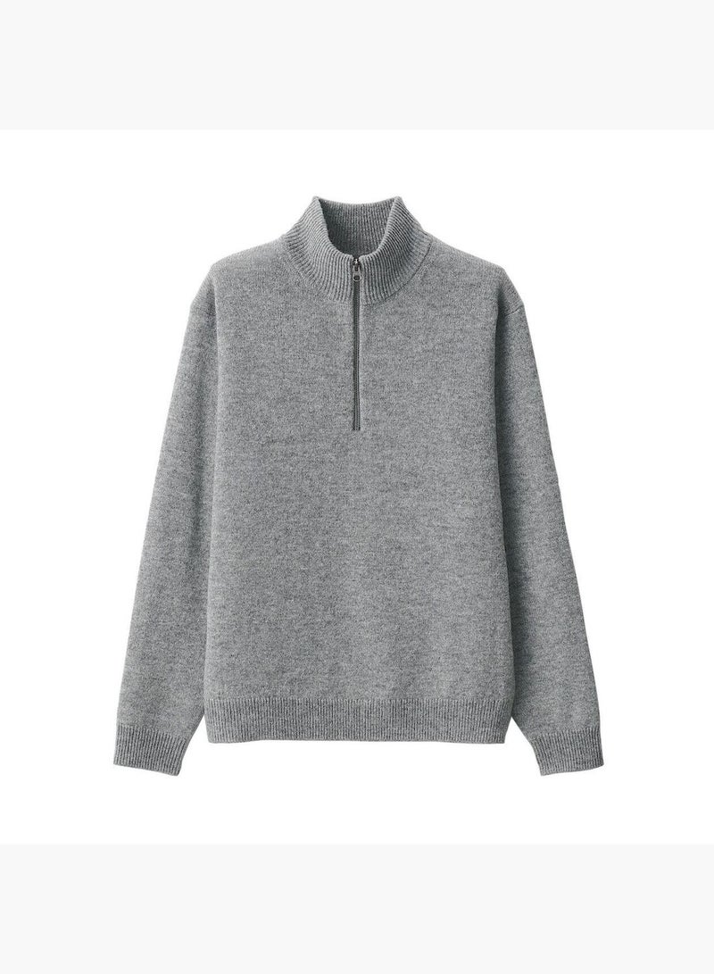 Washable Mid-Gauge Half Zip Sweater