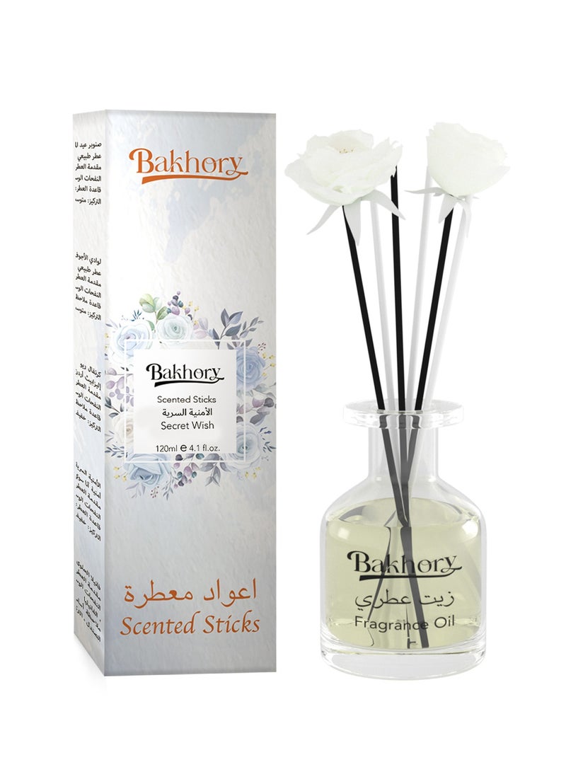 Air Freshener Secret Wish Reed Diffuser Set, Long Lasting Aromatherapy Sticks, 120ml 4.1 Fl. Oz