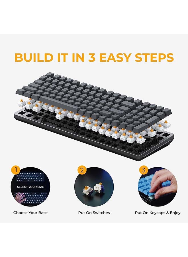 Gaming Gmmk 2 Full Size (96%) Barebones (Frame Only) - Mechanical Gaming Keyboard Frame, Full Size (96%), Aluminium, Customisable, Per Key Rgb, American/Ansi Layout - Black