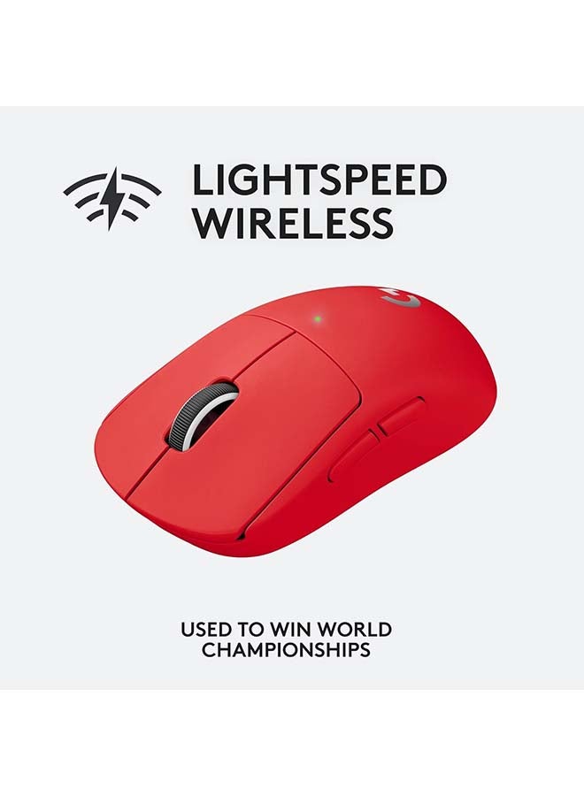 Logitech G PRO X SUPERLIGHT Wireless Gaming Mouse, Ultra Lightweight 63 g, HERO 25K Sensor, 25,600 DPI, 5 Programmable Buttons, Long Battery Life, On-Board Memory, for esports, PC / Mac - Red