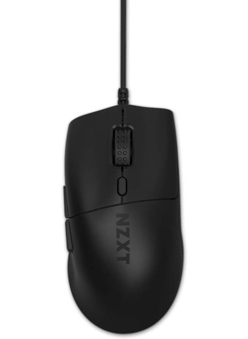NZXT Lift 2 Ergo | Lightweight Ergonomic Wired Gaming Mouse | Lightweight 61 g Design | 8K Polling Rate | Optical Switches | 26K DPI Optical Sensor | 100% PTFE Feet | Black