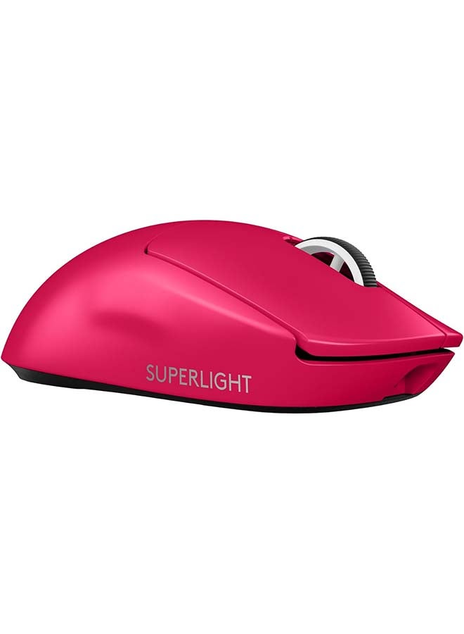 Logitech G PRO X SUPERLIGHT 2 LIGHTSPEED Wireless Gaming Mouse, Lightweight, LIGHTFORCE Hybrid Switches, HERO 2 Sensor, 32,000 DPI, 5 Programmable Buttons, USB-C Charging, PC & Mac - Magenta