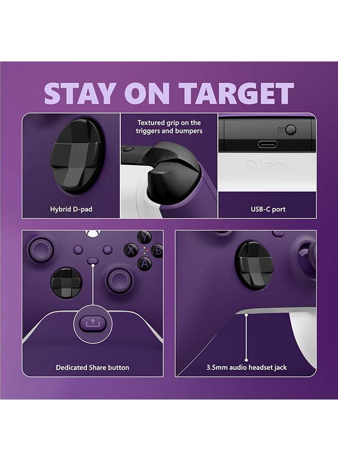 Xbox Core Wireless Gaming Controller – Astral Purple – Xbox Series X|S, Xbox One, Windows PC, Android, and iOS