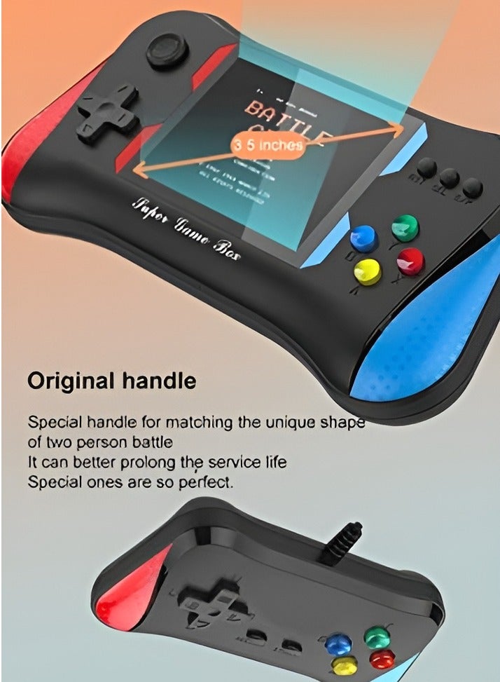 Handheld Game Console for Kids Adults 3.5'' LCD Screen Retro Handheld Video Game Console Preloaded 500 Classic Retro Video Games with Rechargeable Battery Support 2 Players and TV Connection (AA)