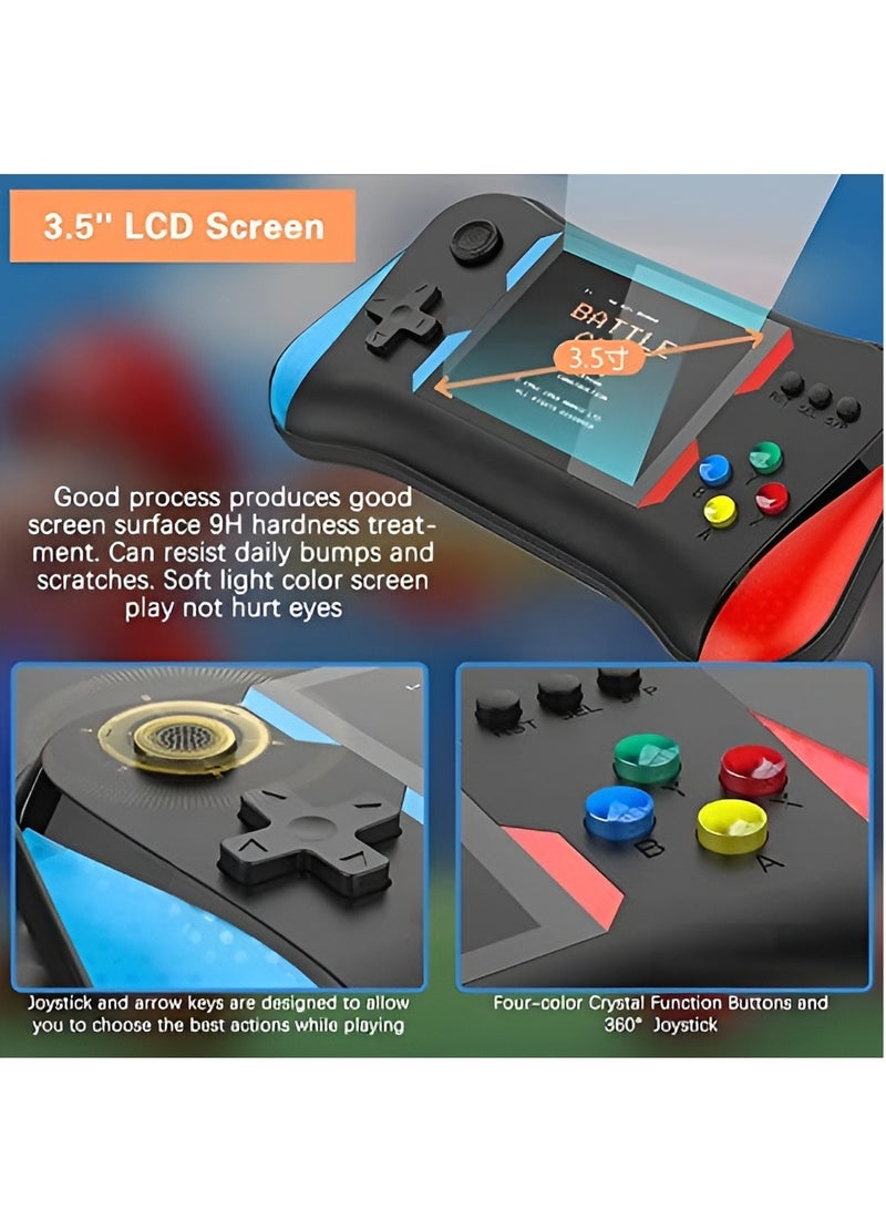 Handheld Game Console for Kids Adults 3.5'' LCD Screen Retro Handheld Video Game Console Preloaded 500 Classic Retro Video Games with Rechargeable Battery Support 2 Players and TV Connection (AA)