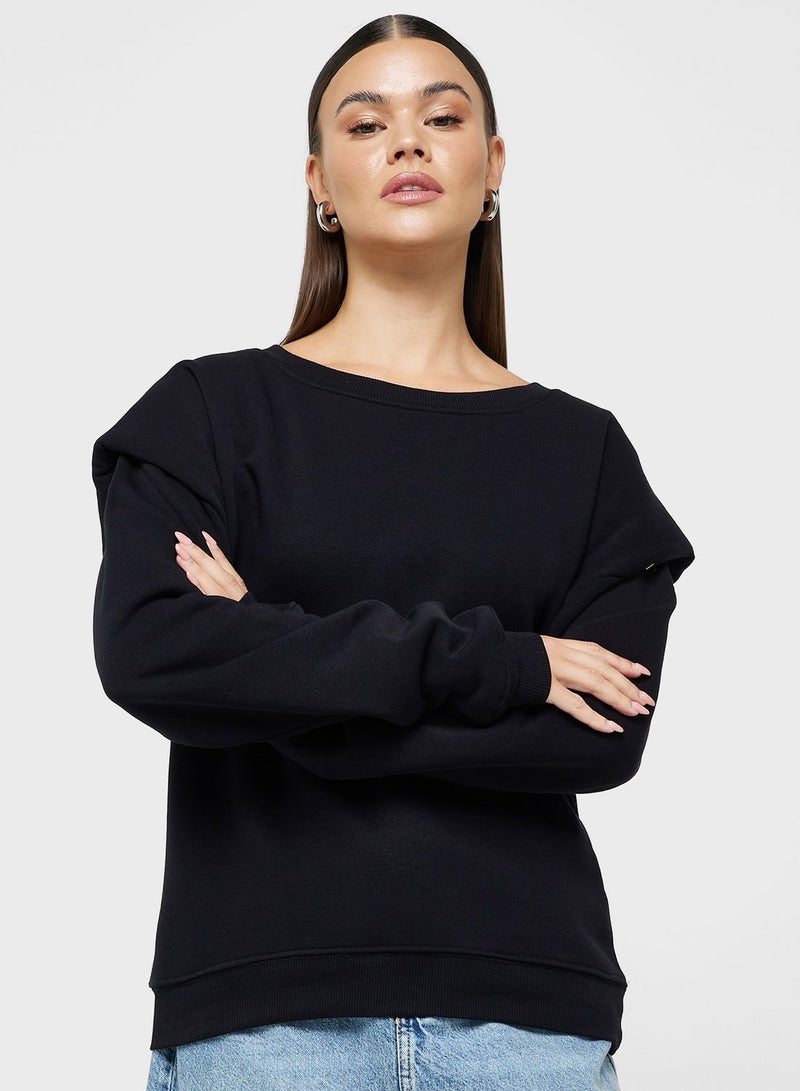 Padded Shoulder Sweatshirt