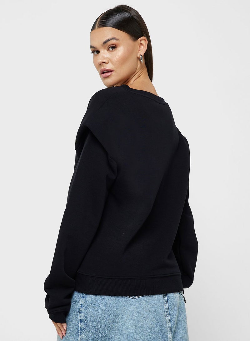 Padded Shoulder Sweatshirt