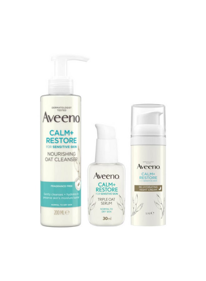 Aveeno Face Calm and Restore Night Nourish Routine