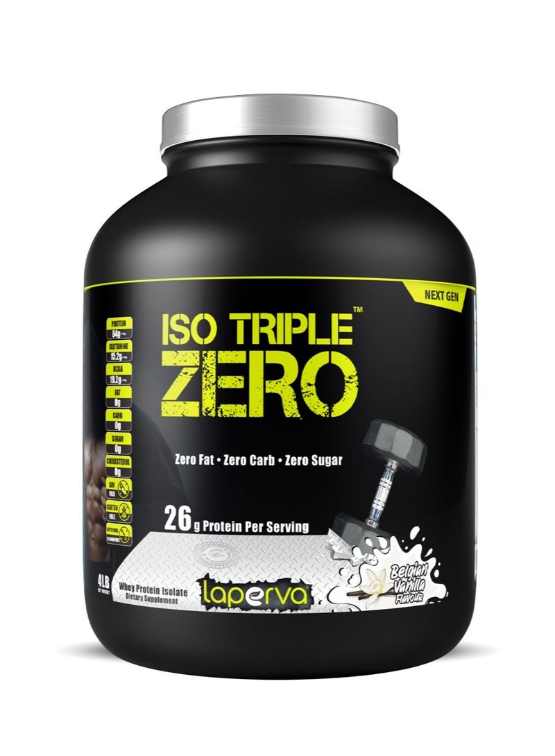 Iso Triple Zero Whey Protein Isolate Belgian Vanilla Flavor 4Lb