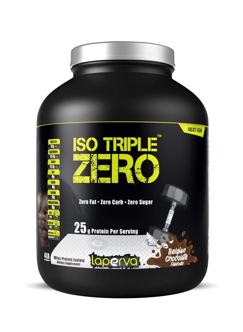 Iso Triple Zero Whey Protein Isolate Belgian Chocolate Flavor 4Lb