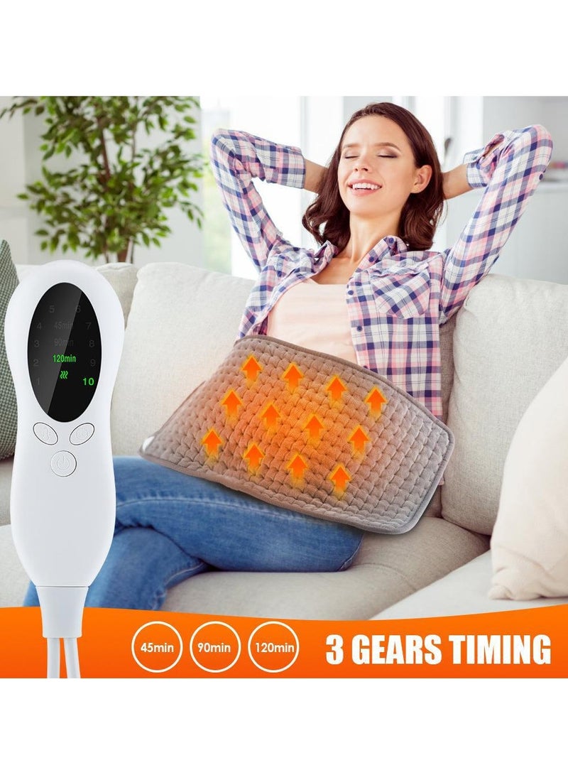 Electric Heating Pad Winter Heater Shoulder Neck Back Spine Leg Pain Relief Timed Physiotherapy for Home Sofa 12 x 24 inches  10 Electric Temperature Options 3 Timer Settings
