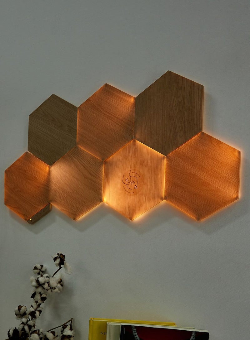 Nanoleaf - Elements - Hexagons - Starter Kit - Birchwood