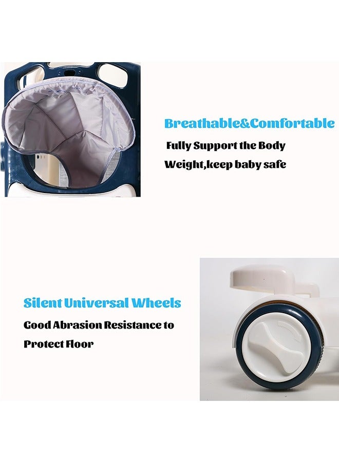 4 in 1 With push handle Multifunctional Anti-Rolloverbaby Walke Adjustable Heightr with Music lighting Box and Dinner Tray  awning foot padfor baby 6-24 Months