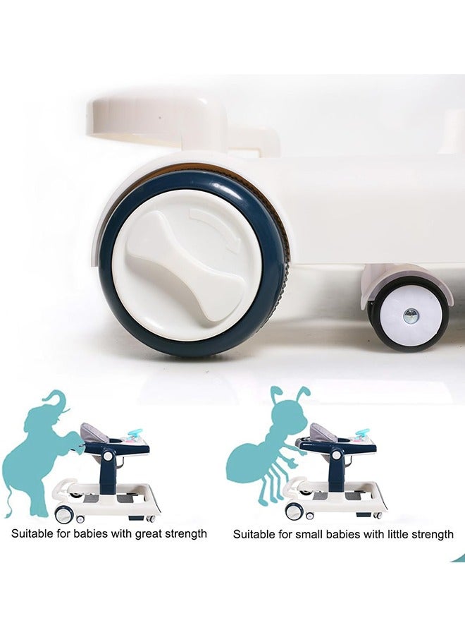 4 in 1 With push handle Multifunctional Anti-Rolloverbaby Walke Adjustable Heightr with Music lighting Box and Dinner Tray  awning foot padfor baby 6-24 Months