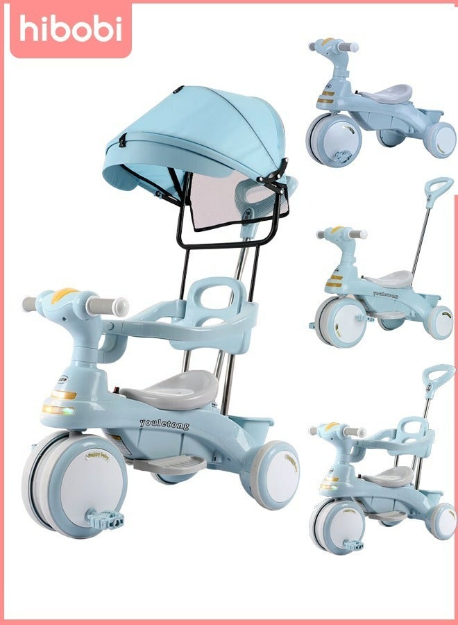 Children Tricycles Bicycles with Guardrail Stroller for Toddler Boys and Girls 1-6 Years Old Baby