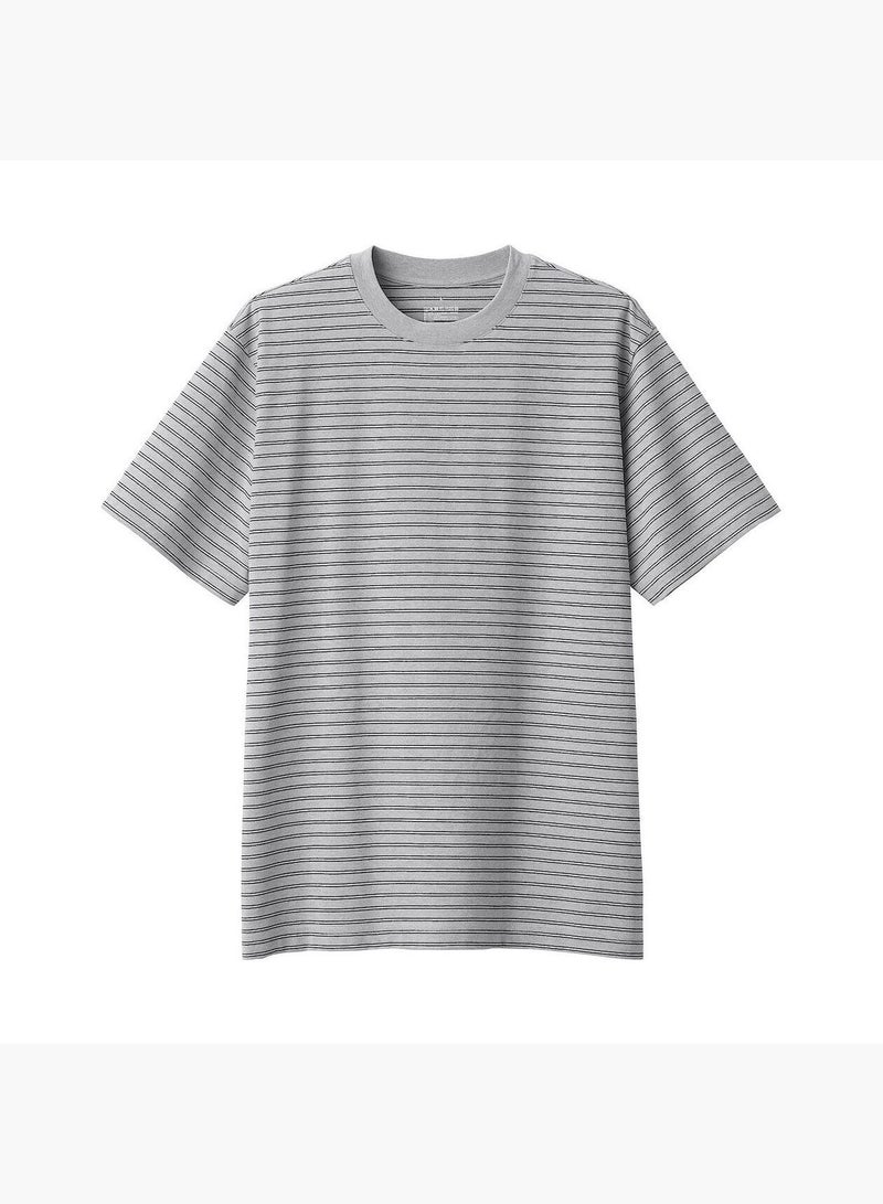 Jersey Striped Crew Neck Short Sleeve T-Shirt
