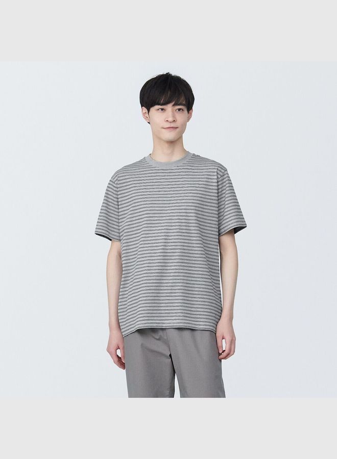 Jersey Striped Crew Neck Short Sleeve T-Shirt