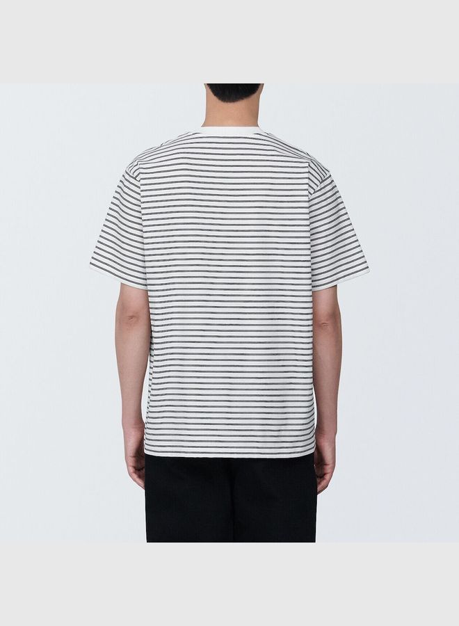 Jersey Striped Crew Neck Short Sleeve T-Shirt