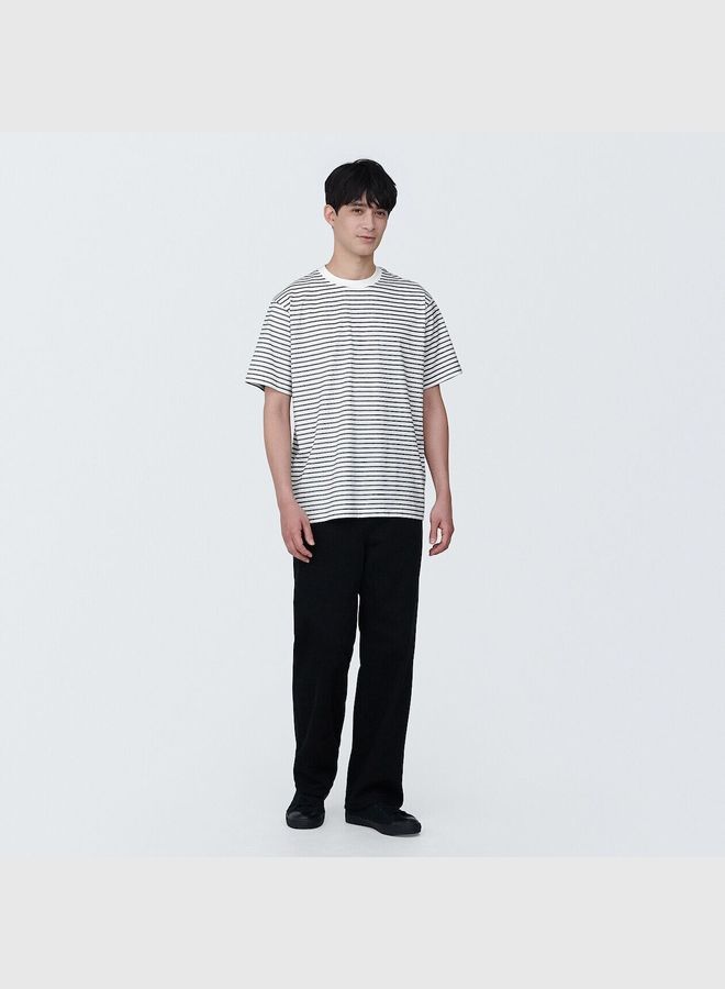 Jersey Striped Crew Neck Short Sleeve T-Shirt