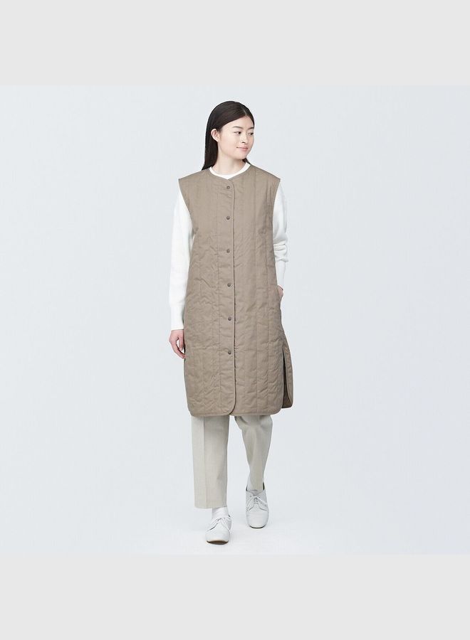 Kapok Blend Padded Long Gilet