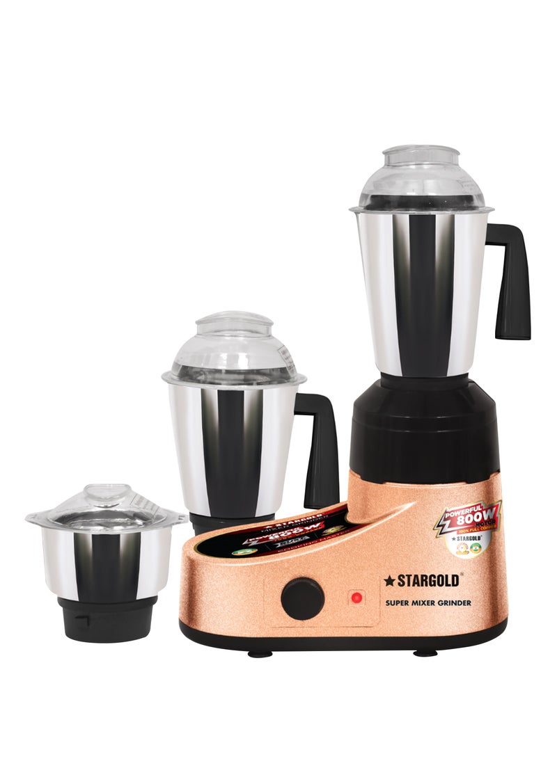 Mixer Grinder 3 in 1 800W Overload Protection Powerful Copper Motor