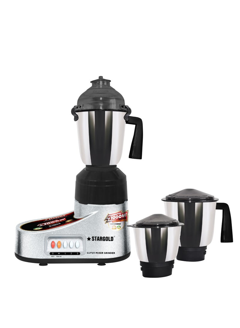 Mixer Grinder 3 in 1 Overload Protection 1000W Powerful Copper Motor