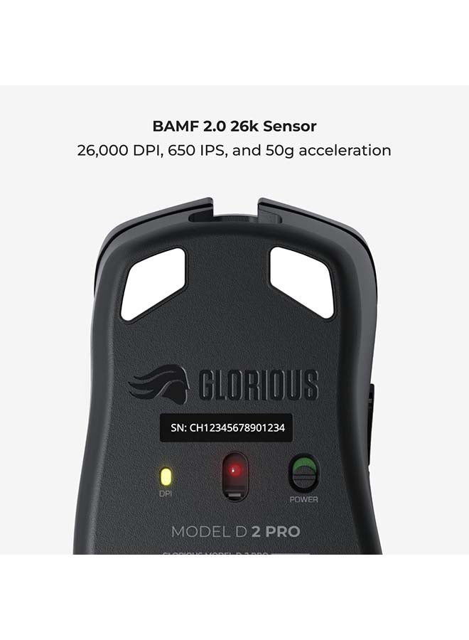 Model D 2 Pro Wireless Gaming Mouse - 2.4Ghz Wireless 1Ms Delay, 100M Clicks, 60G Ultralight, Long Battery Life, 26K Dpi Bamf 2.0 Sensor, Ergonomic, 6 Buttons, Ptfe Feet