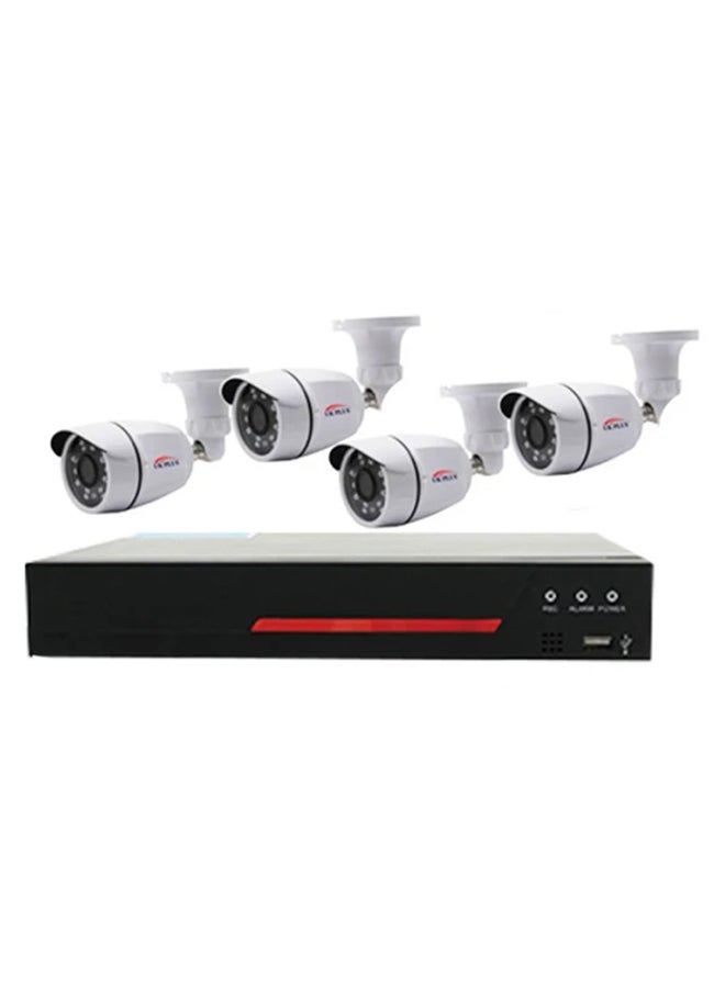 4-Piece 1080P 4CH Home Security Bullet Surveillance Camera With DIY Kit