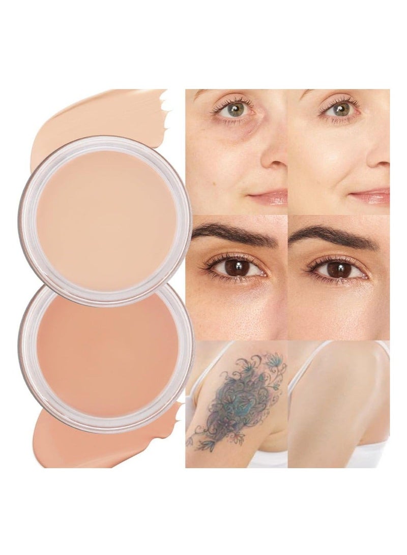 2 Colors Concealer Cover Up Makeup Waterproof, Professional Skin Set for Dark Spots, Scars, Vitiligo, Body