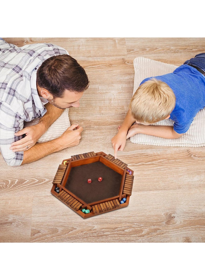 Wooden Six Sided Digital Flip Party Casual Game